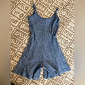 Vintage 90’s Blue ribbed cotton romper shorts